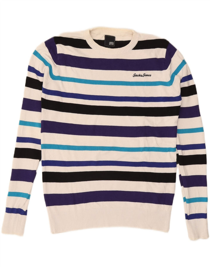 Maglione maglione girocollo da uomo Jack & Jones piccolo a righe multicolore