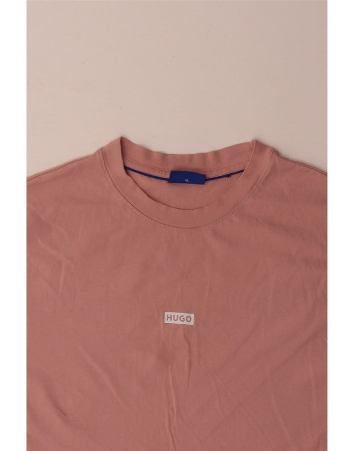 T-shirt grafica da uomo HUGO BOSS XL in cotone rosa