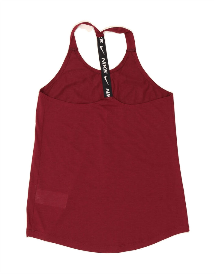 NIKE Womens Vest Top UK 10 Small Burgundy Polyester Vintage Nike and Second-Hand Nike from Messina Hembry 