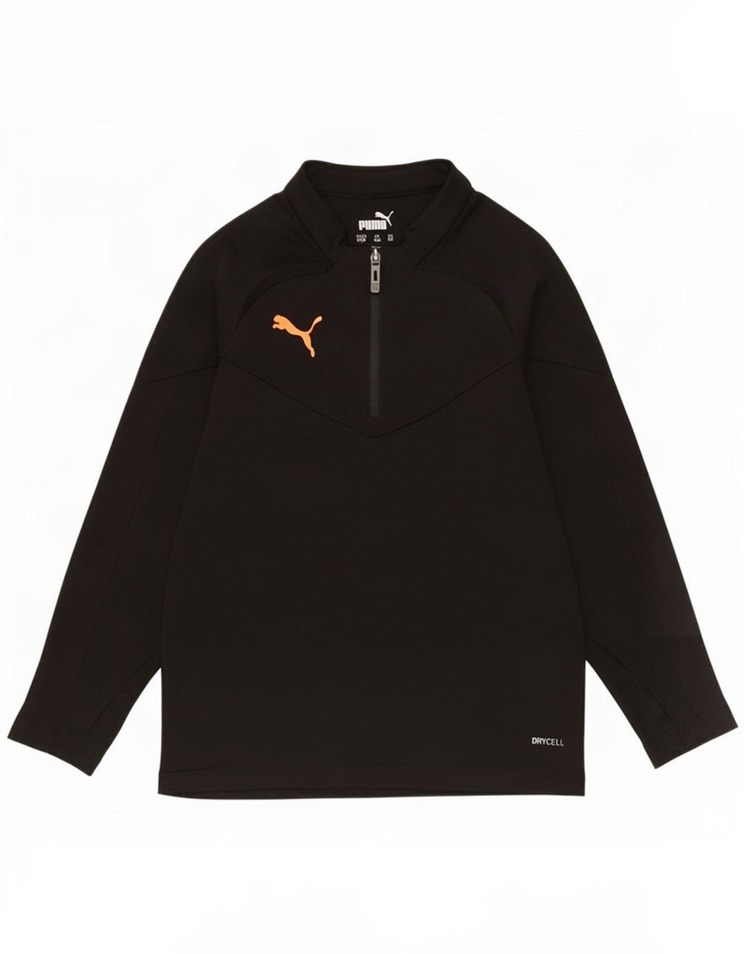 Maglia da tuta Puma da bambino con zip e collo, 7-8 anni, in poliestere nero