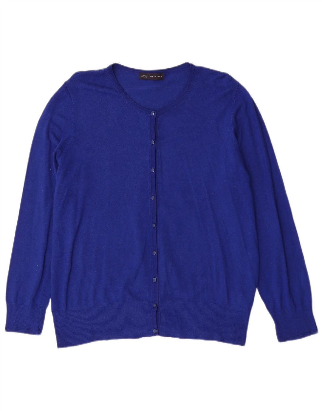 Maglione cardigan da donna Marks & Spencer UK 16 grande viscosa blu