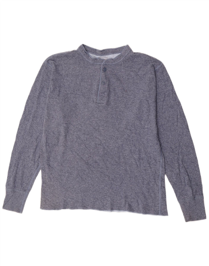 L.L.Bean Top da uomo a maniche lunghe in cotone blu grande