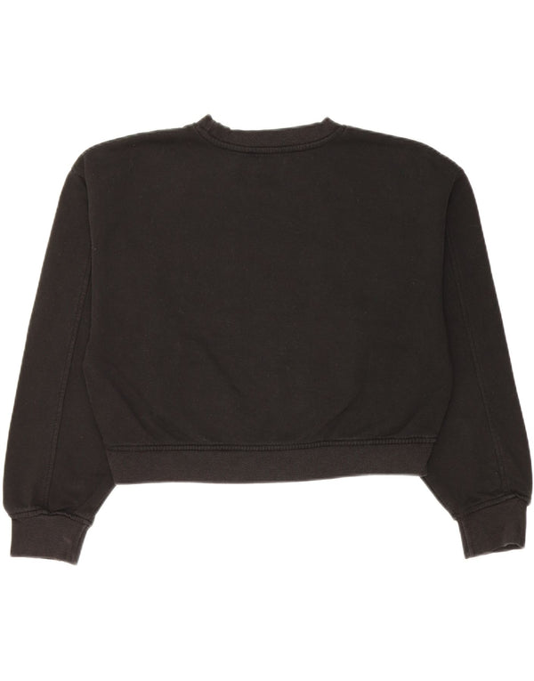 Felpa corta da donna Zara UK 14 cotone nero medio