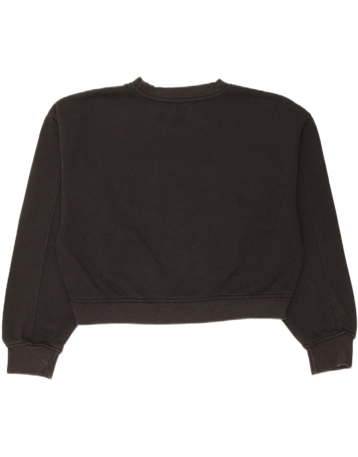 Felpa corta da donna Zara UK 14 cotone nero medio