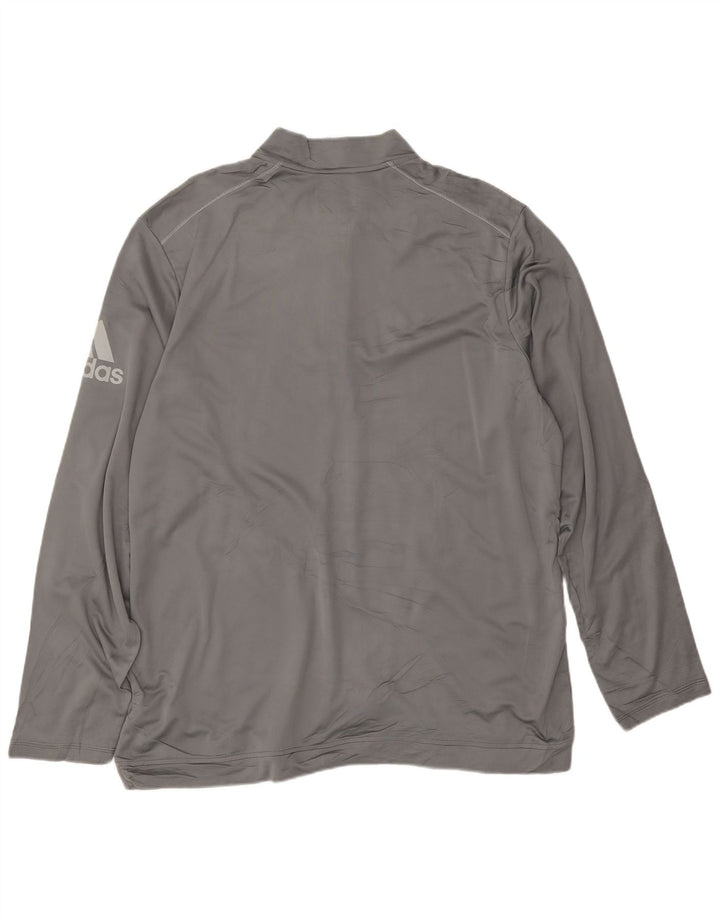Top della tuta da ginnastica Adidas Climawarm Graphic Zip Neck da uomo XL Grigio