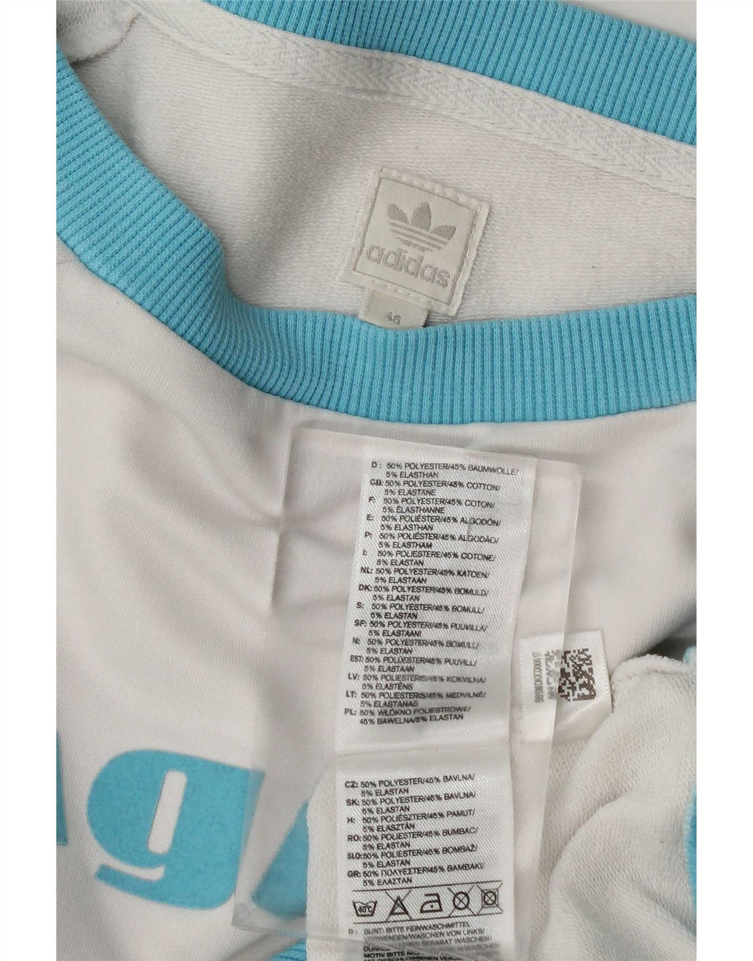 Felpa con Stampa da Donna Adidas IT 46 Large Bianca in Poliestere