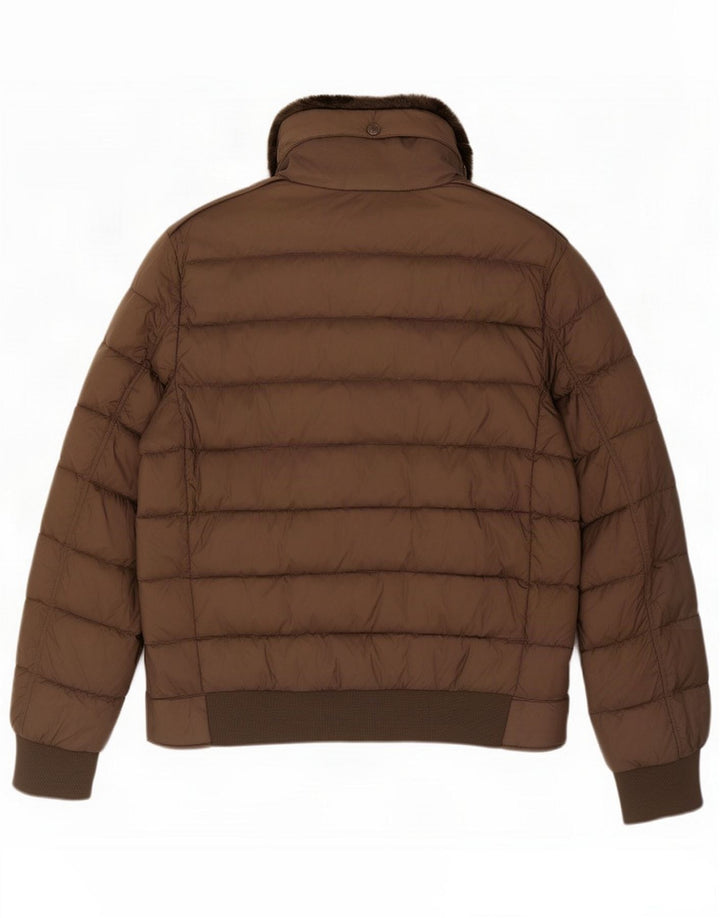 Blauer Giacca imbottita da uomo UK 40 Large Marrone Cotone