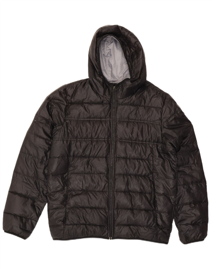 Giacca imbottita con cappuccio Nike da uomo UK 40 grande poliestere nero