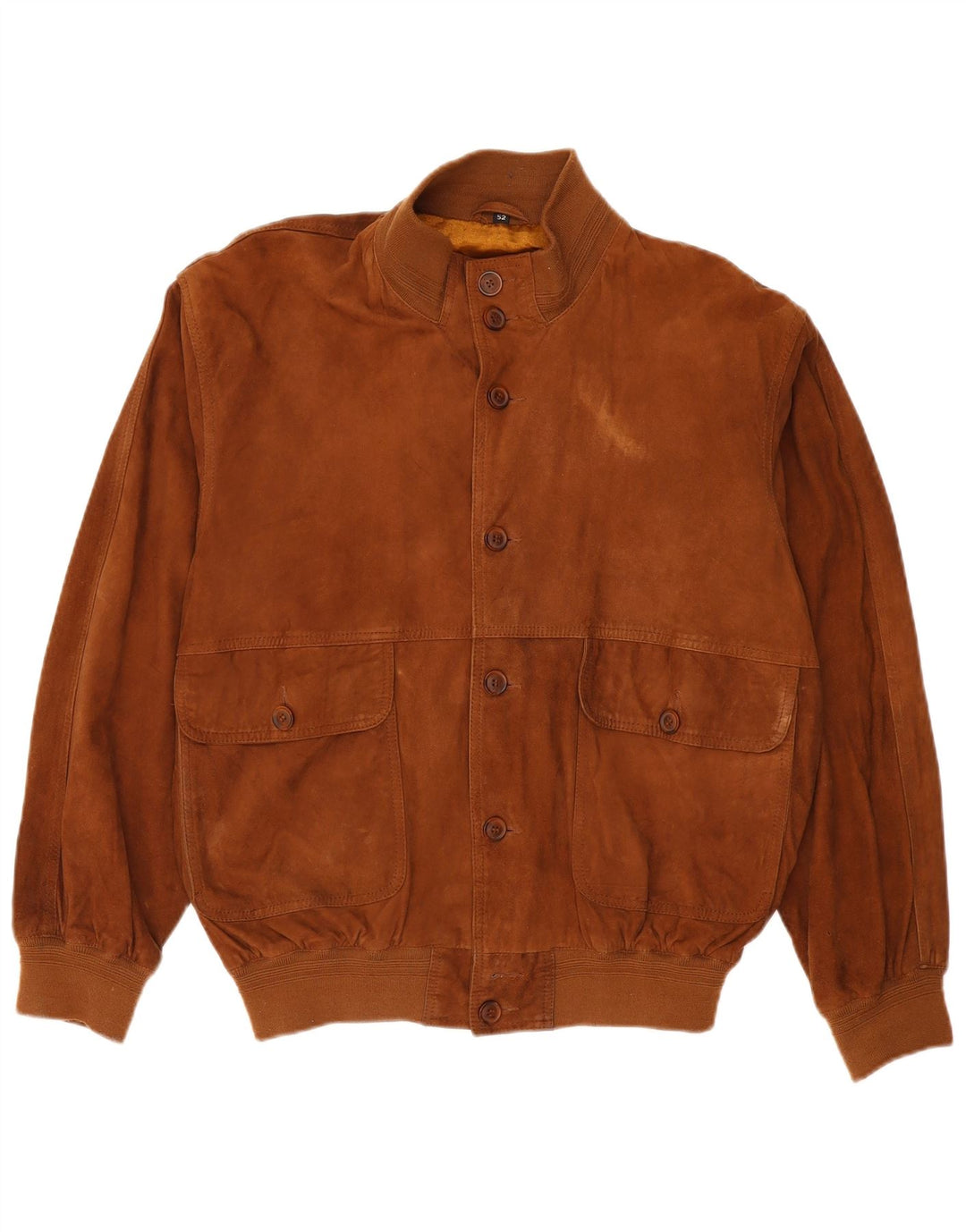 MASTERPELLE Giubbotto Bomber da Uomo in Pelle Scamosciata IT 52 XL Pelle Marrone