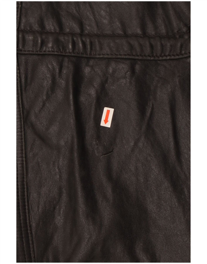 Giacca in pelle vintage da uomo UK 44 2XL Pelle nera
