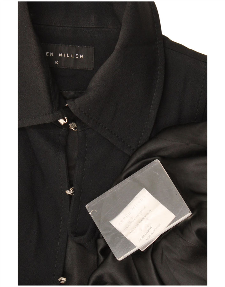 Giacca blazer da donna Karen Millen UK 10 piccola acetato nero