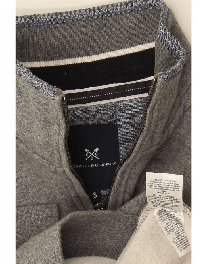 Crew Clothing Felpa con collo con zip da uomo Maglione piccolo in cotone grigio