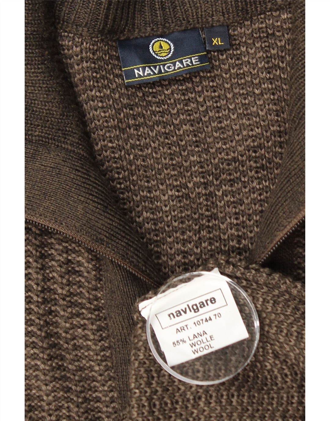 Maglione cardigan da uomo NAVIGARE XL in lana grigia