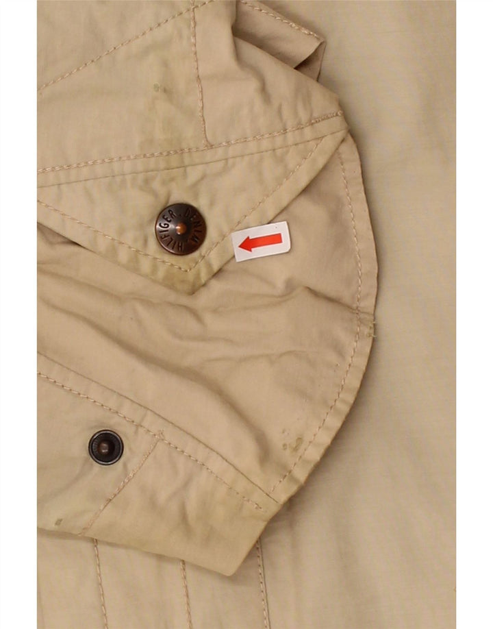 TOMMY HILFIGER Mens Bomber Jacket UK 40 Large Beige Cotton