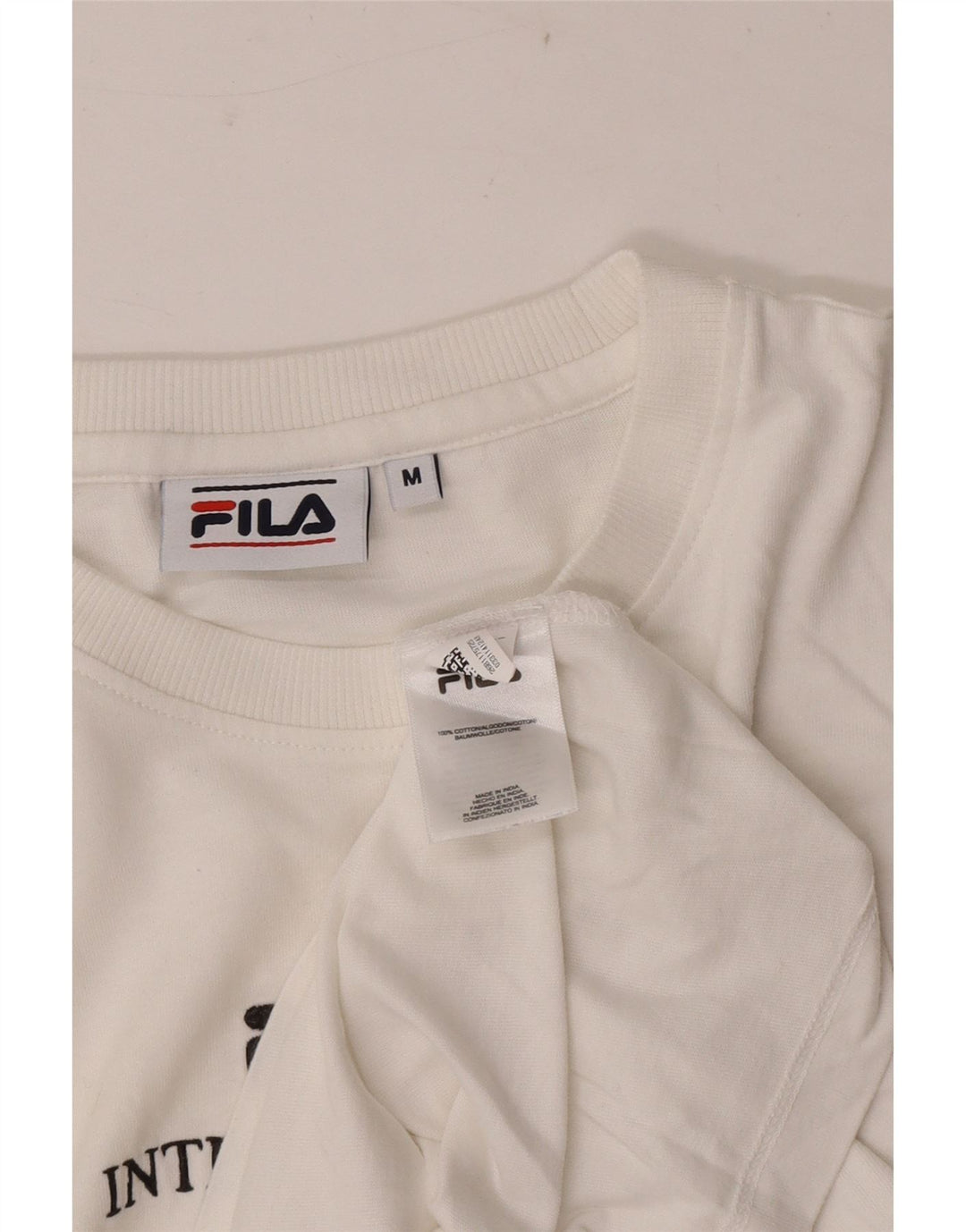 T-shirt grafica da uomo Fila Top in cotone bianco medio