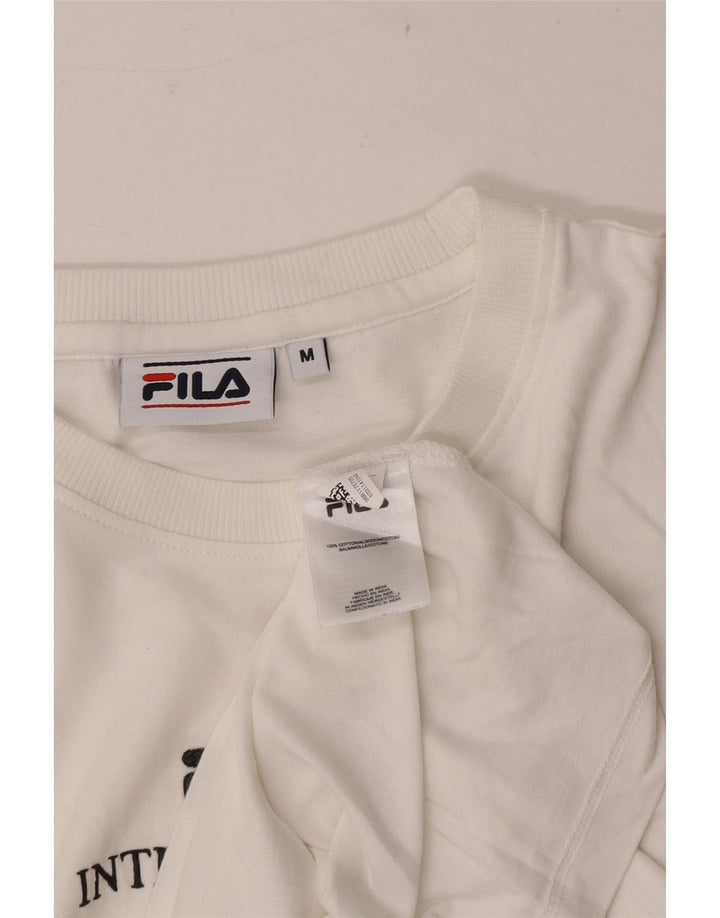 T-shirt grafica da uomo Fila Top in cotone bianco medio