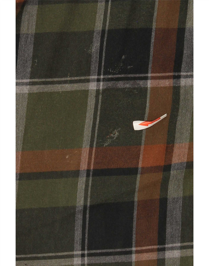Gap Camicia da uomo in flanella vestibilità standard, cotone a quadri verdi grandi