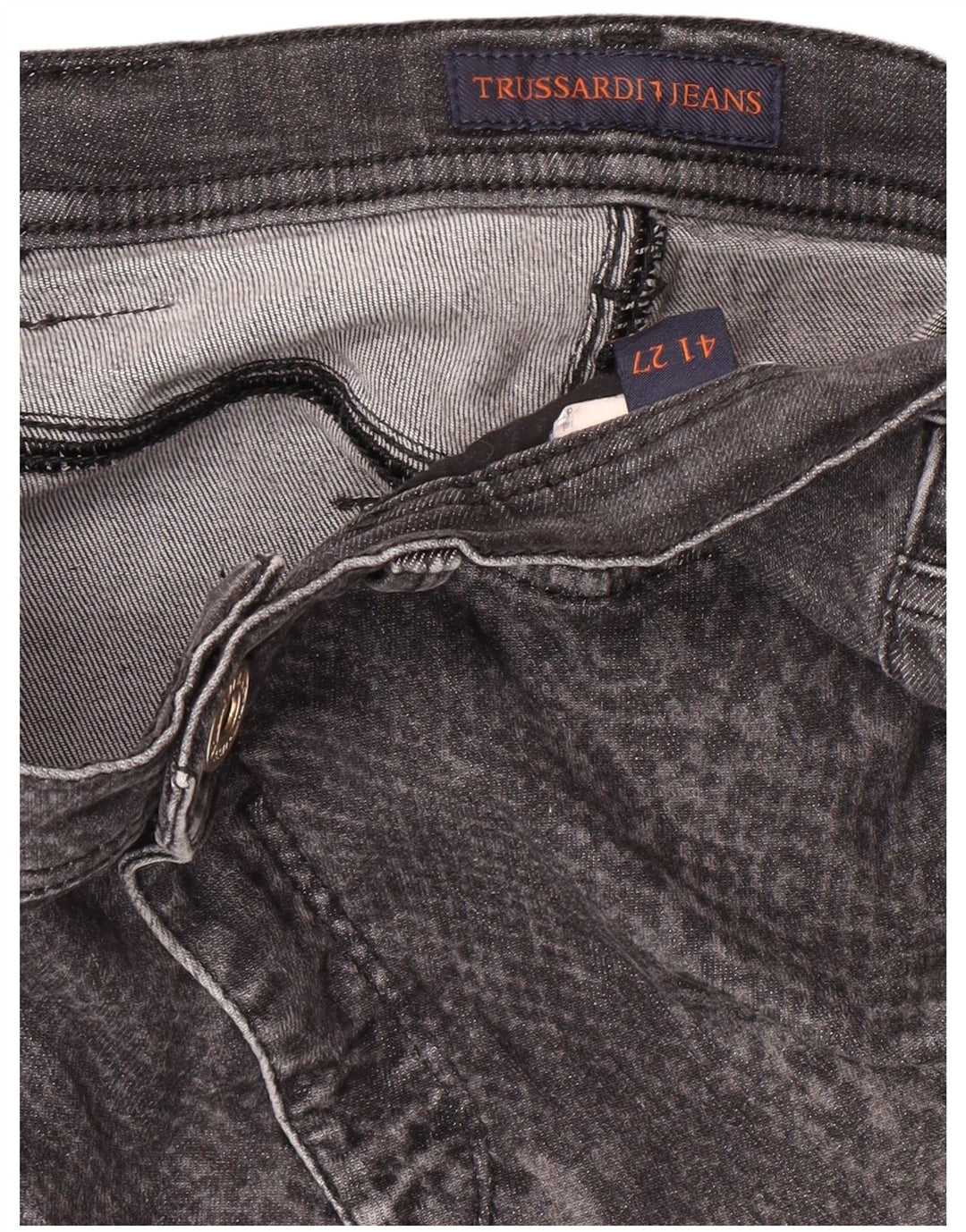TRUSSARDI Womens Straight Jeans IT 41 Medium W27 L26 Grey