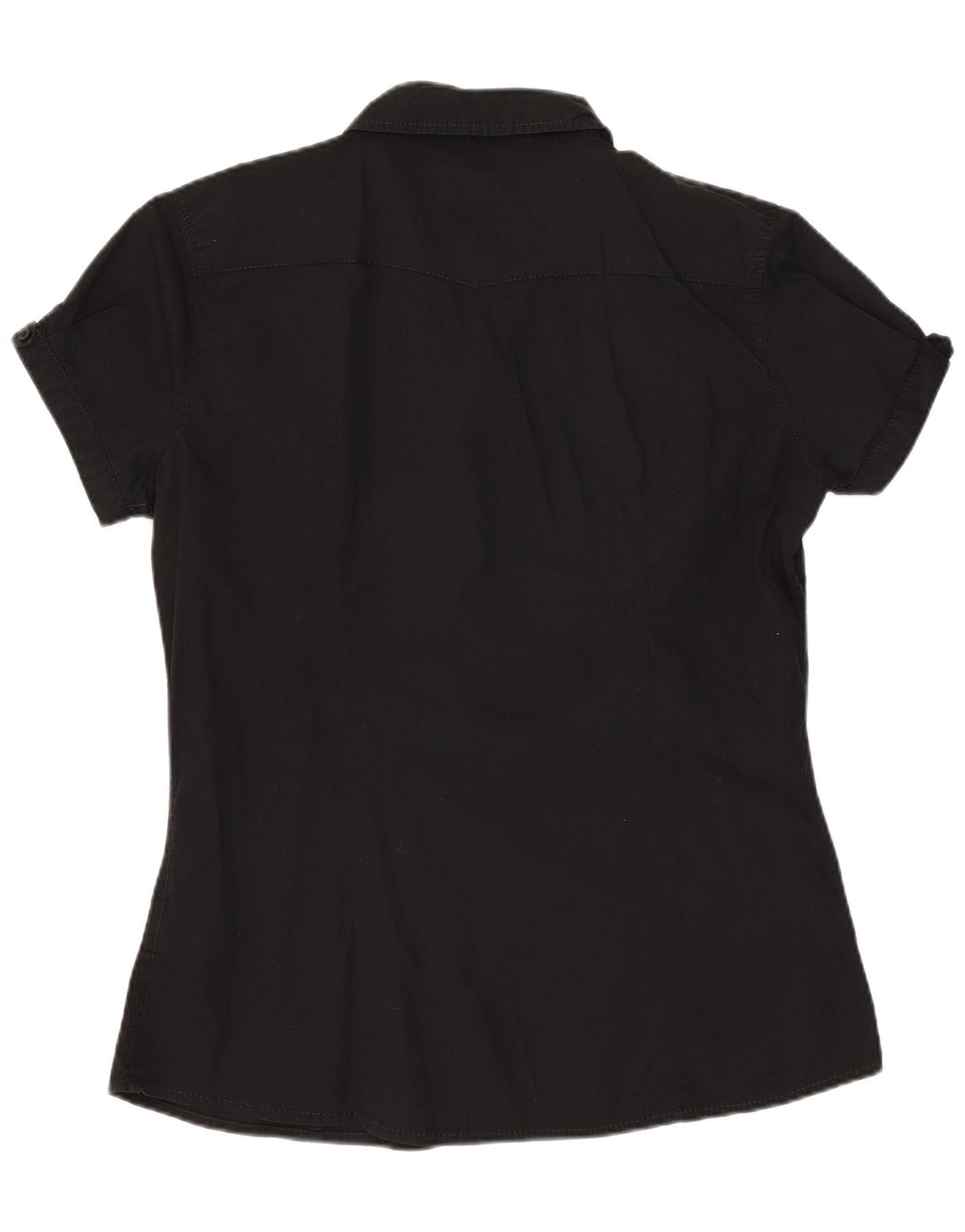 Camicia a maniche corte da donna LEE UK 16 grande cotone nero