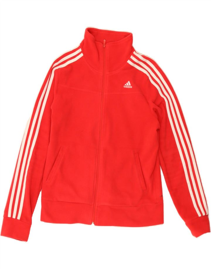 ADIDAS Womens Climawarm Fleece Jacket UK 16 Large  Red Polyester Vintage Adidas and Second-Hand Adidas from Messina Hembry 