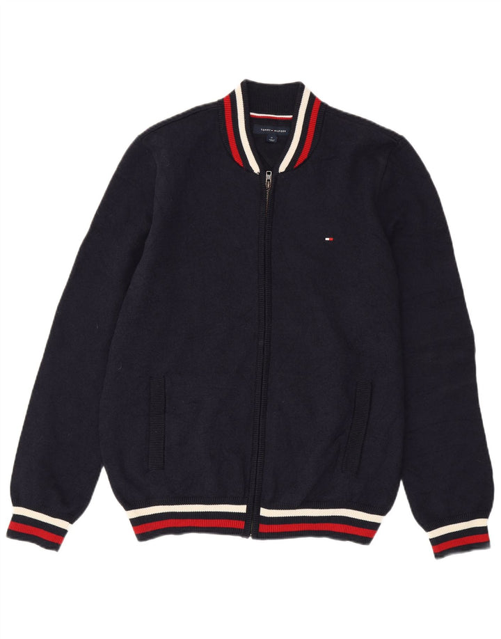 Maglione cardigan da uomo Tommy Hilfiger cotone medio blu navy