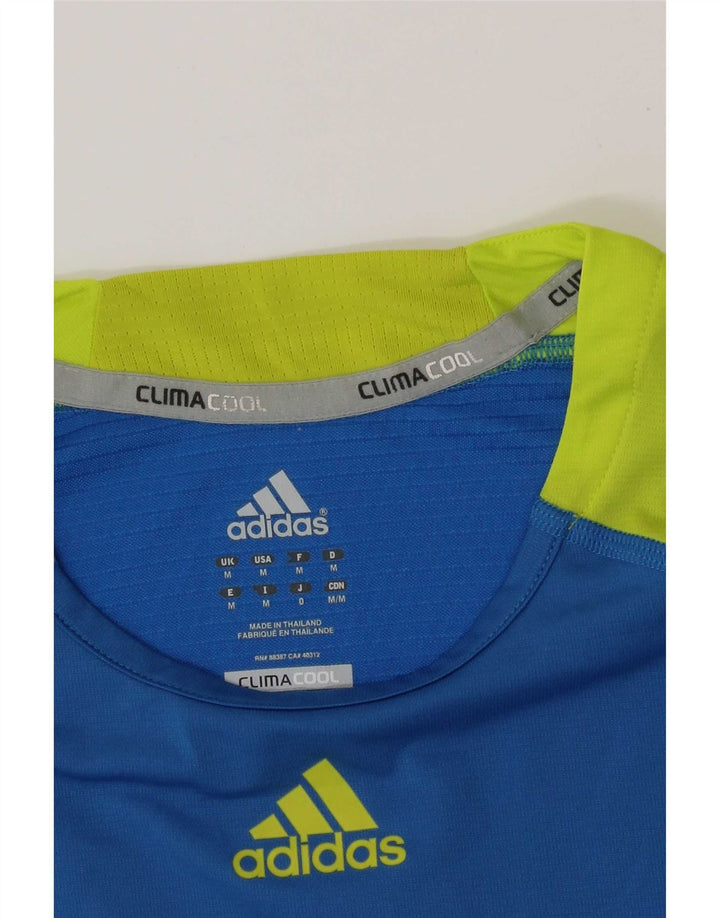 T-shirt Adidas Climacool da uomo Top blu medio color block
