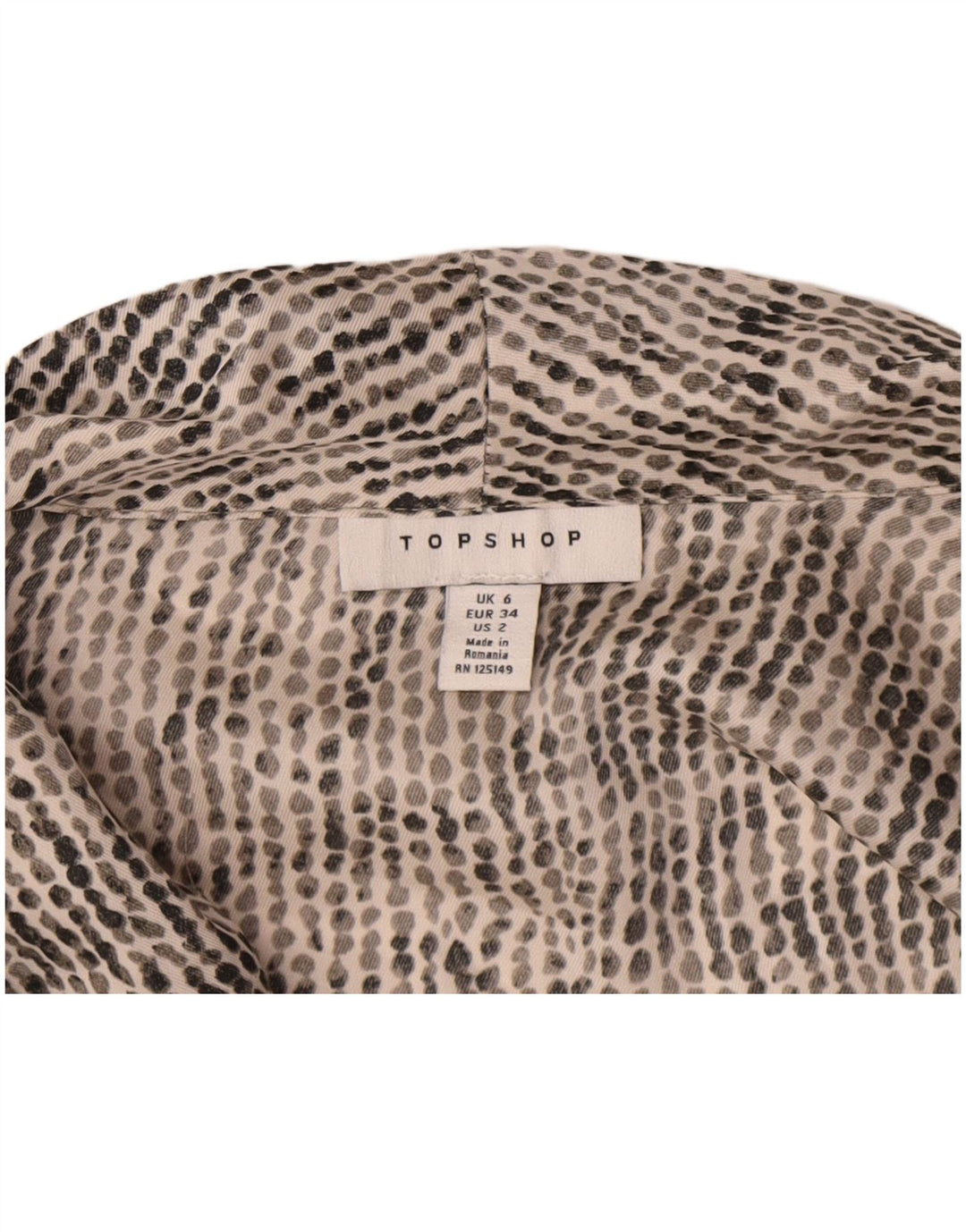 Topshop Camicetta oversize da donna UK 6 XS multicolore maculata