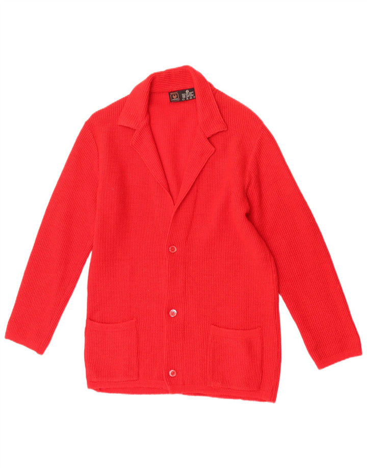 Maglione Cardigan Uomo Stefanel IT 50 Medio Rosso Lana Vergine