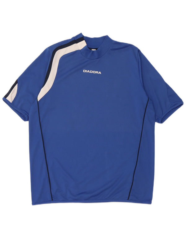 T-shirt Diadora Uomo Top Large Blu Colourblock Poliestere
