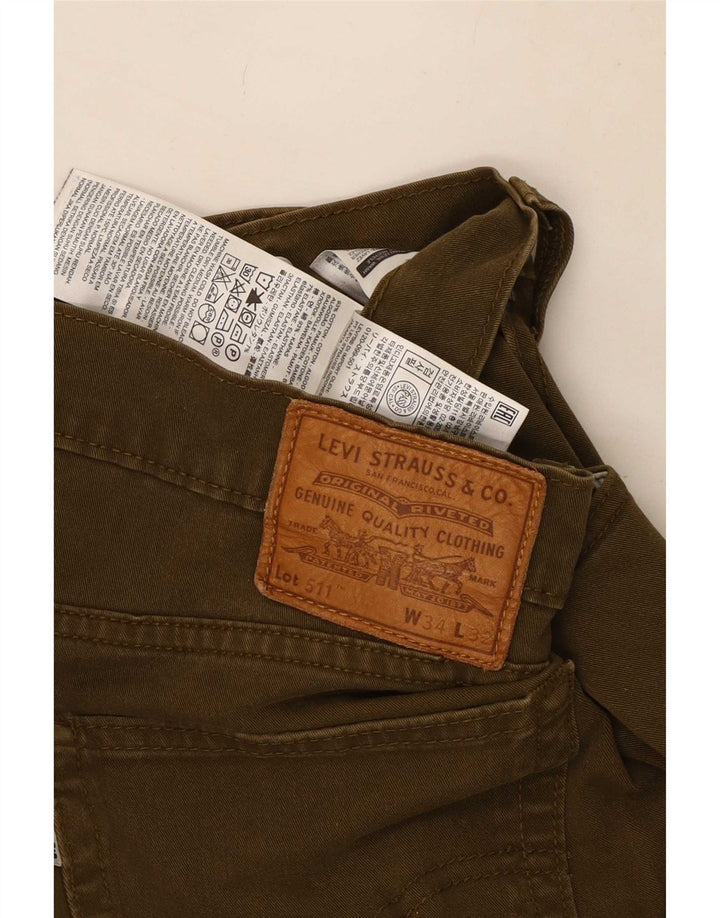 Jeans Levi's da uomo 511 slim W34 L32 cotone kaki