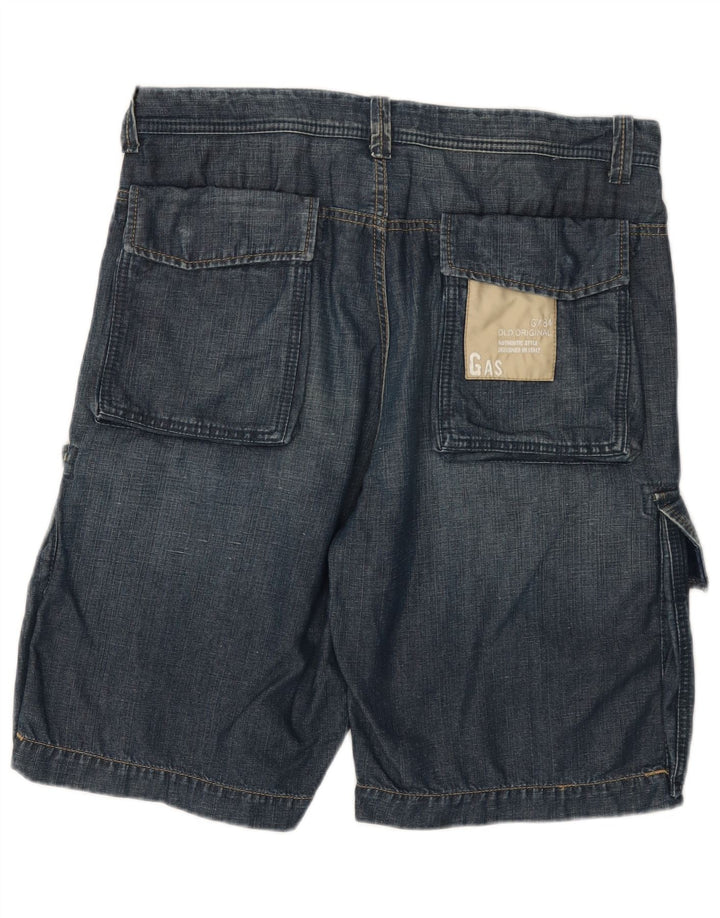 Pantaloncini di jeans cargo da uomo Gas W33 cotone blu medio