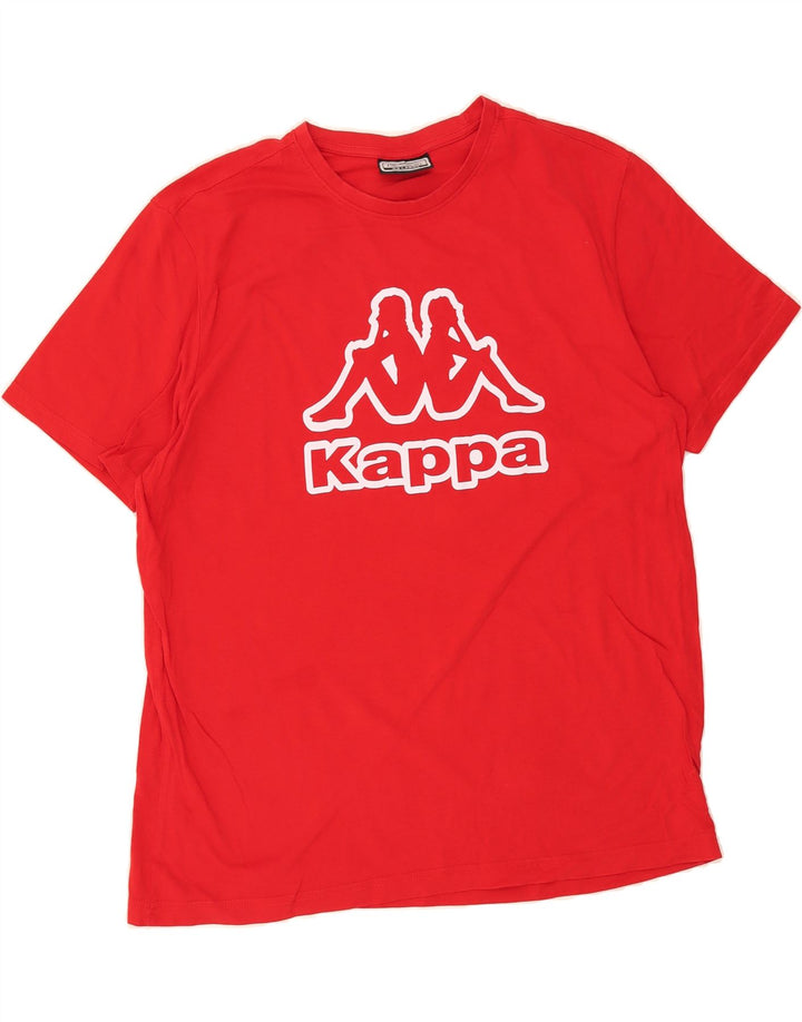 KAPPA Mens Graphic T-Shirt Top 2XL Red Cotton Vintage Kappa and Second-Hand Kappa from Messina Hembry 