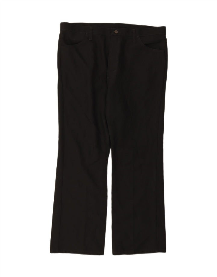 WRANGLER Mens Straight Casual Trousers W40 L30 Black Polyester