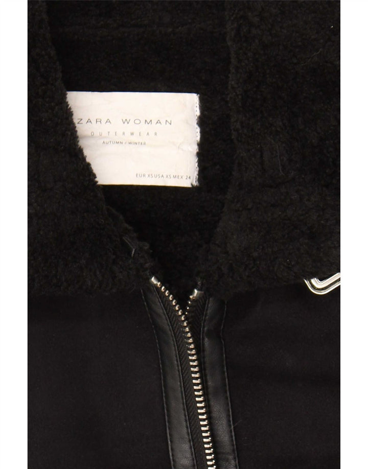 Giacca Sherpa da donna Zara UK 6 XS poliestere nero