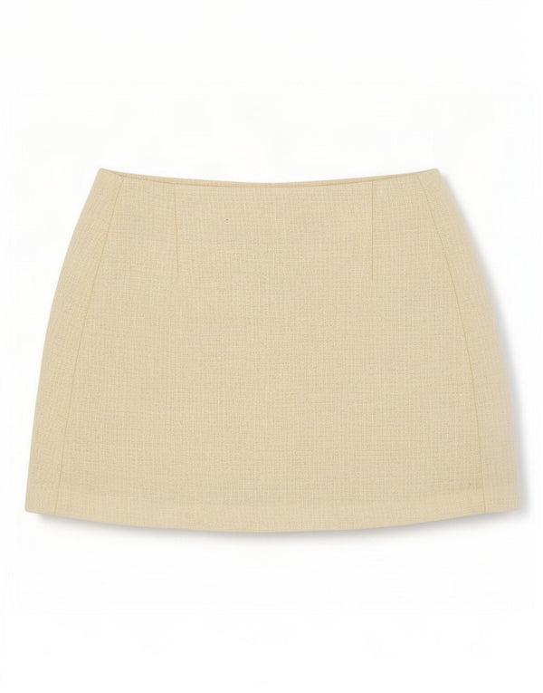 Topshop Minigonna in maglia da donna UK 12 Media W28 Beige Lana