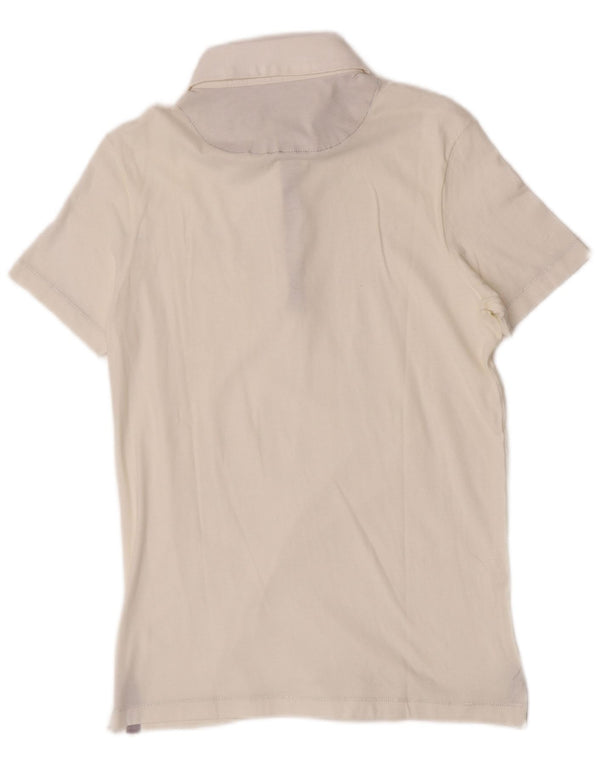 Polo da donna Energie UK 14 grande cotone bianco