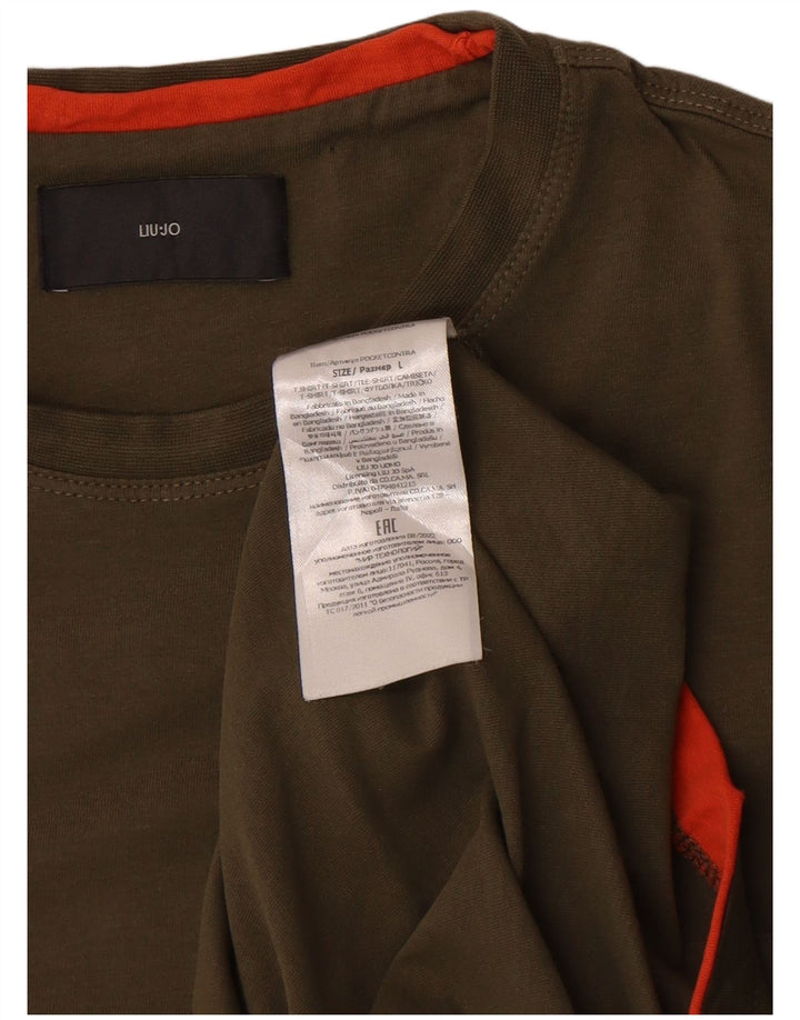 T-shirt uomo Liu Jo Top Large in cotone kaki
