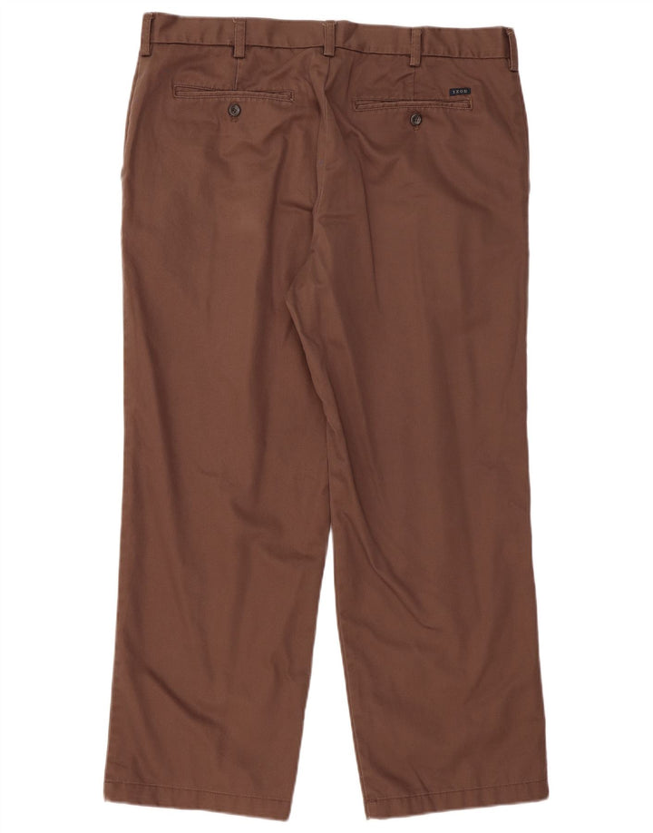 Pantaloni chino dritti da uomo IZOD W38 L29 in cotone marrone