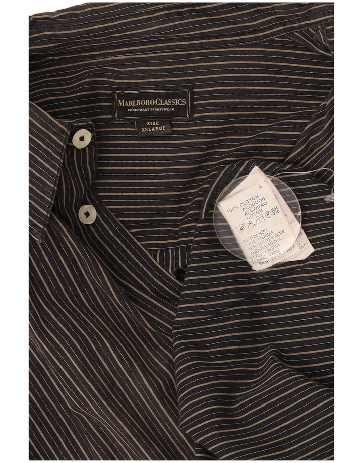 Camicia da uomo Marlboro Classics 2XL Cotone a righe nere