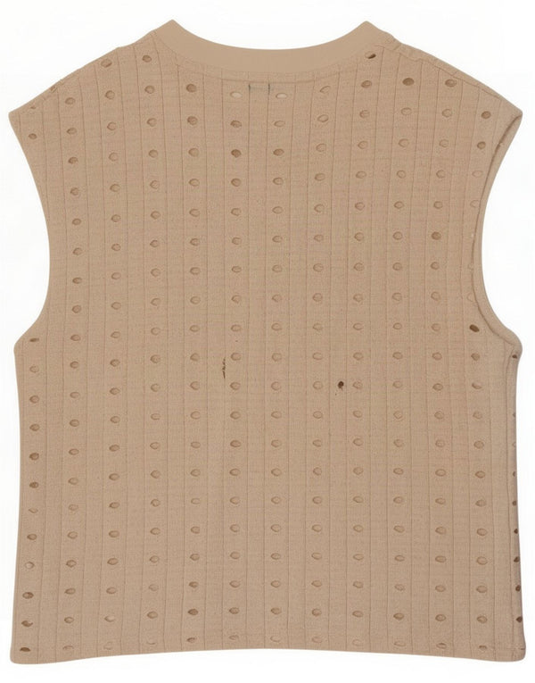 Zara Canotta da donna UK 14 Beige medio Poliestere