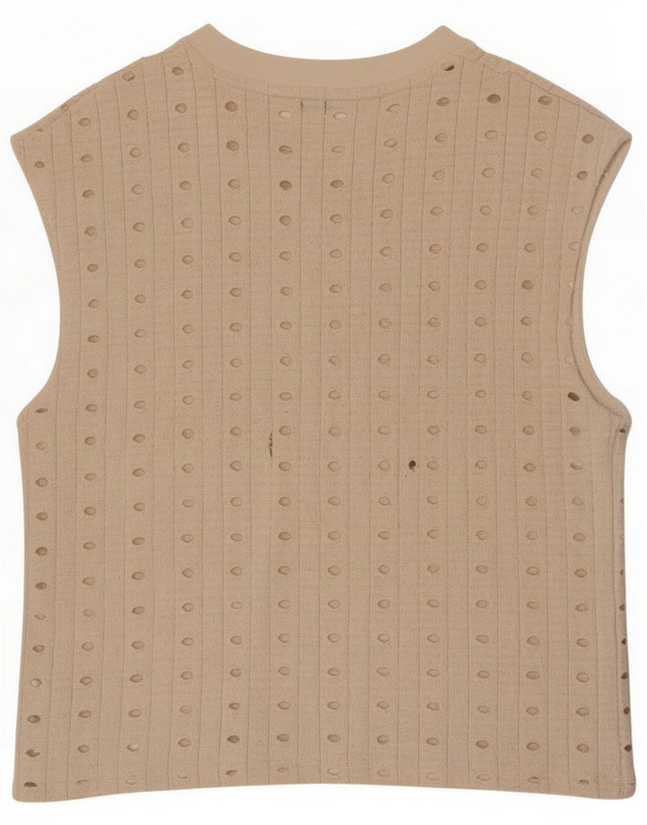 Zara Canotta da donna UK 14 Beige medio Poliestere