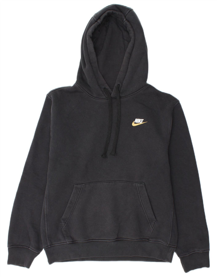 Felpa con cappuccio oversize da donna NIKE UK 6 XS cotone nero