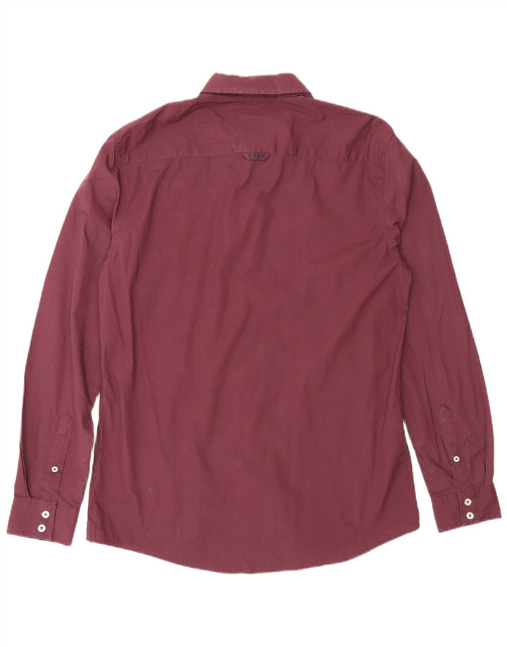Crew Clothing Camicia slim fit da uomo Bordeaux medio maculato