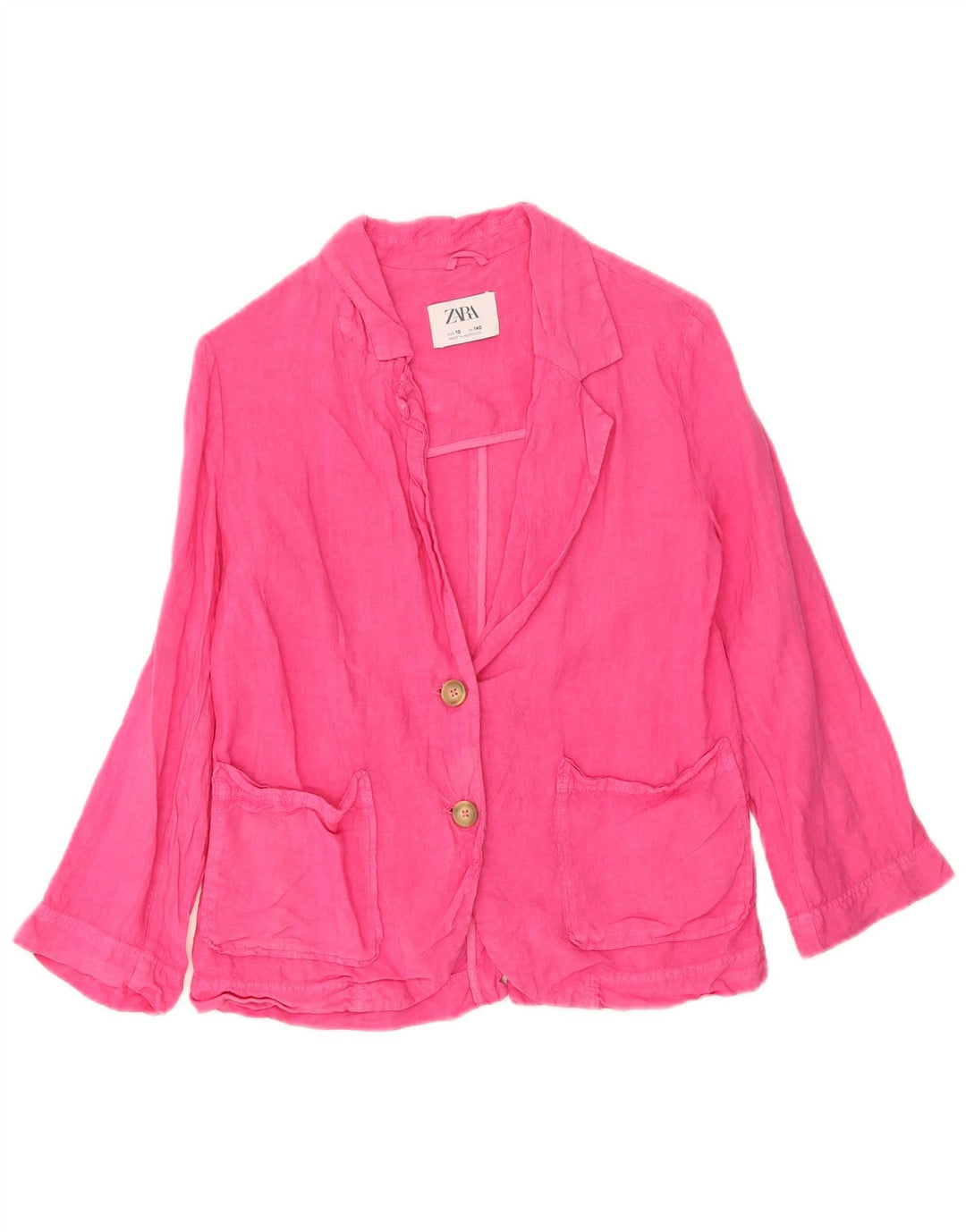 Giacca blazer a 2 bottoni per ragazze Zara 9-10 anni in lino rosa