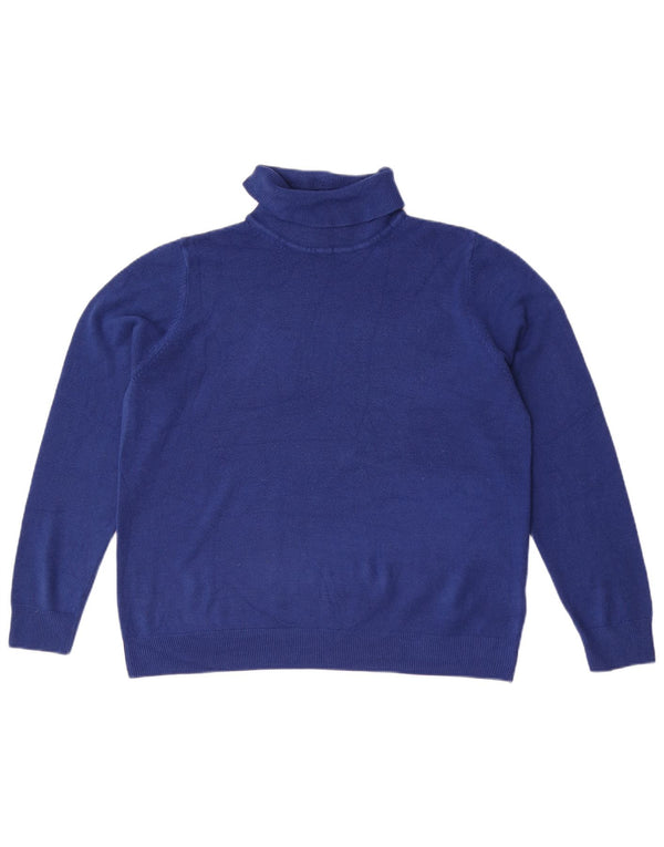 Maglione maglione a collo alto da donna Marks & Spencer UK 18 XL acrilico blu