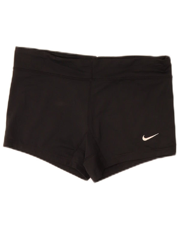 Pantaloncini sportivi NIKE Dri Fit da donna UK 10 piccoli poliestere nero