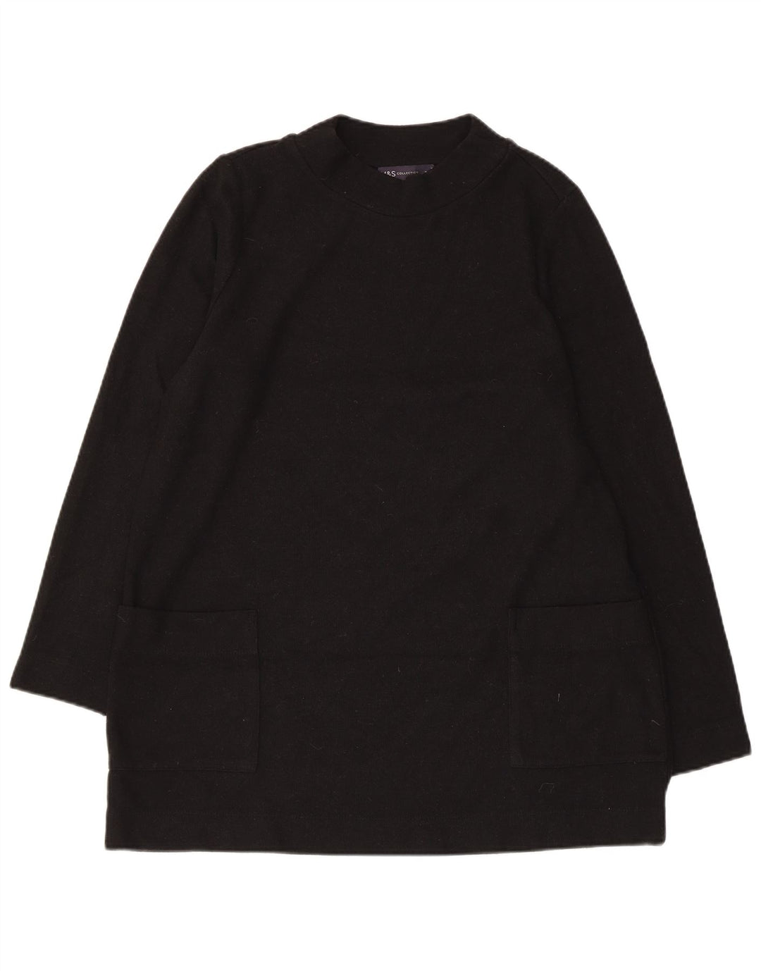MARKS & SPENCER maglione maglione girocollo da donna UK 16 grande nero