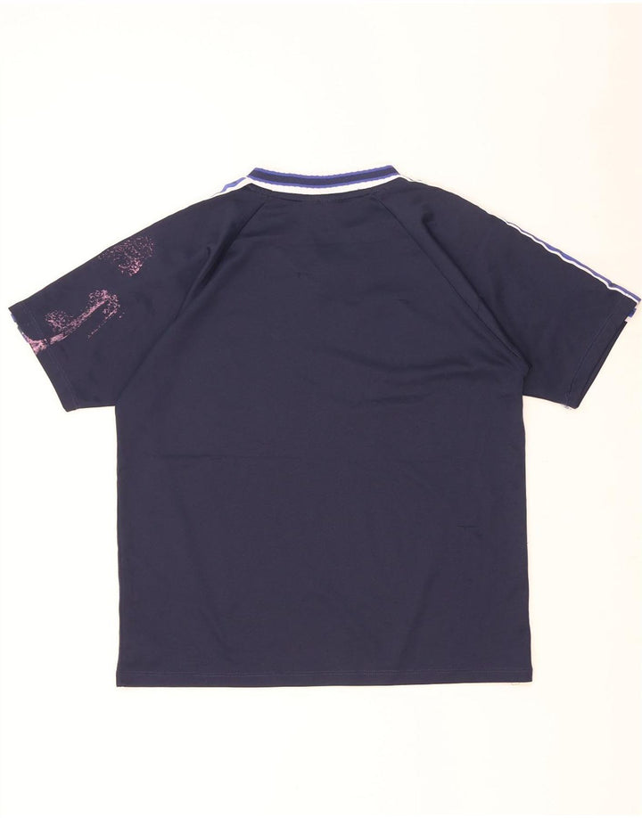 Puma T-shirt grafica da uomo Top Small Blu navy Colourblock in poliestere