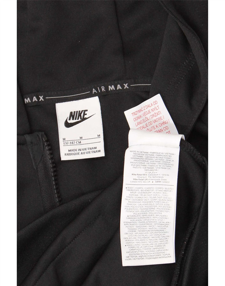Felpa con cappuccio e zip Nike per ragazzi, 10-11 anni, poliestere nero medio