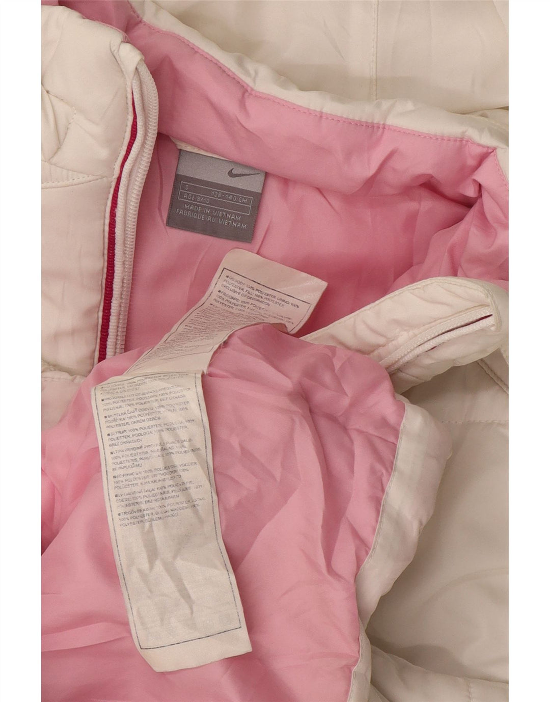 Giacca imbottita con cappuccio NIKE bambina 8-9 anni piccola in poliestere bianco